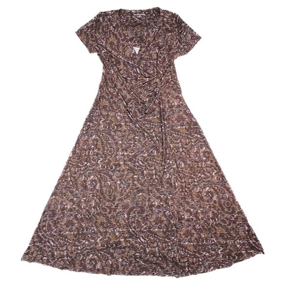 Soft Surroundings Caity Maxi Dress Faux Wrap Stretch Abstract Paisley Sz L - NWT - Picture 2 of 6